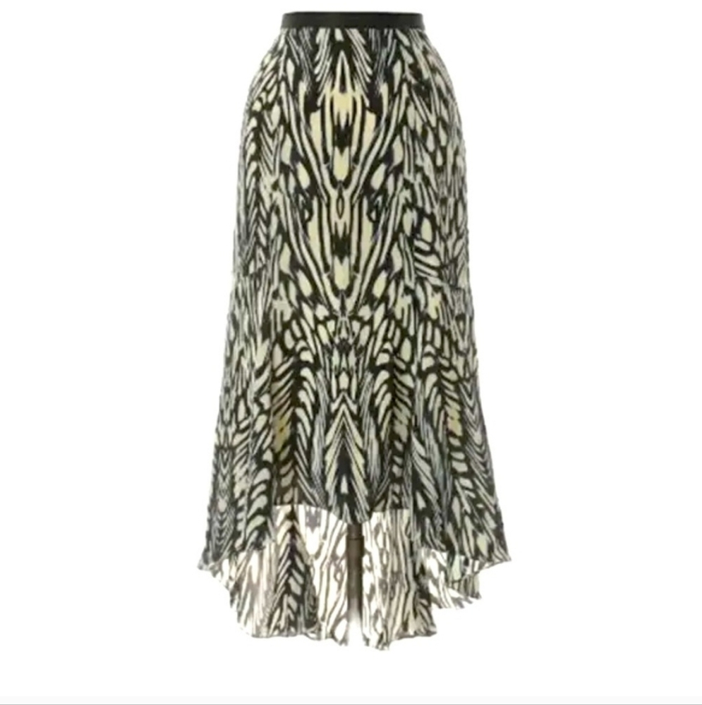 leifsdottir Black and Cream High-Low Printed Skirt